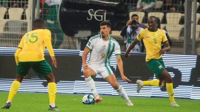 Baghdad Bounedjah lors du match Algérie-Afrique du sud