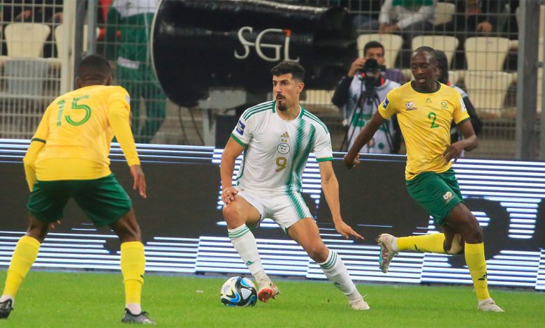 Baghdad Bounedjah lors du match Algérie-Afrique du sud