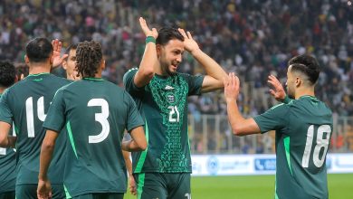 La joie des joueurs de l-équipe nationale d-Algérie après la victoire contre le Liberia