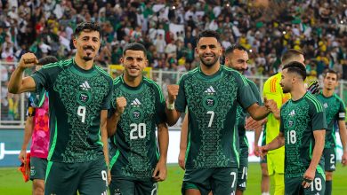 La joie des joueurs de l'équipe nationale d'Algérie après leur écrasante victoire contre le Liberia