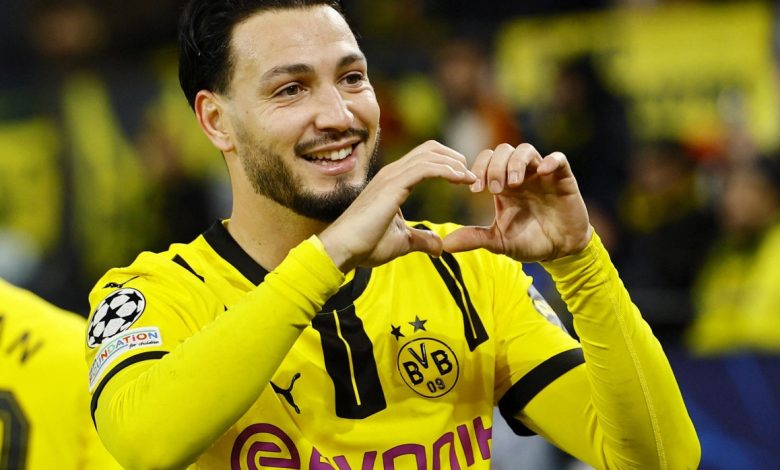 Ramy Bensebaïni, auteur d'un but d-exception avec Dortmund face à Chakhtar Donetsk.