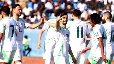 Joie des joueurs de l'équipe nationale après la victoire contre le Botswana
