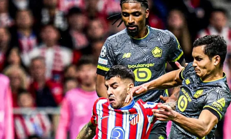 Aissa Mandi avec Lille contre l'Atlético de Madrid