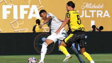 Bensebaini lors du match Borussia Dortmund - Real Madrid