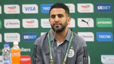 Riyad Mahrez en conférence de presse durant la CAN